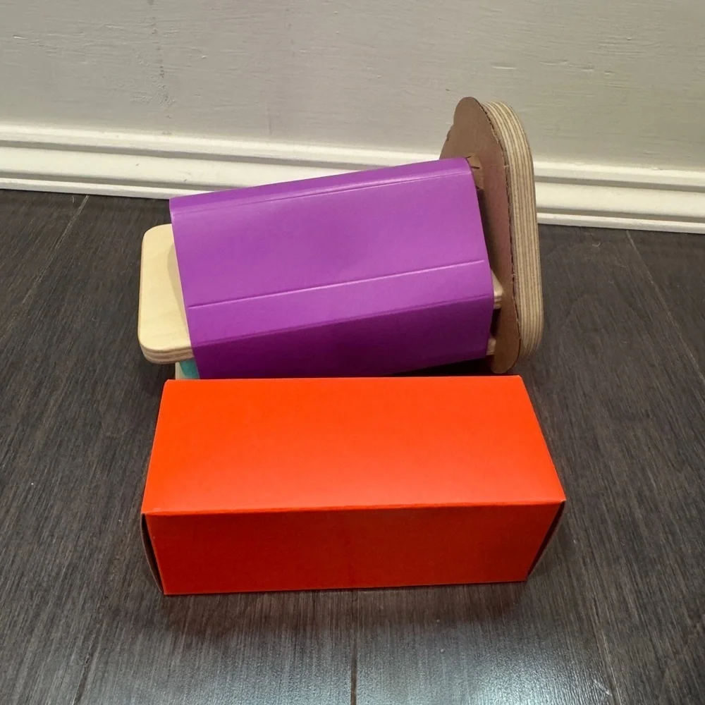 NWT Lovevery Colorful Wooden Stacking Toy with Push and Play Piece